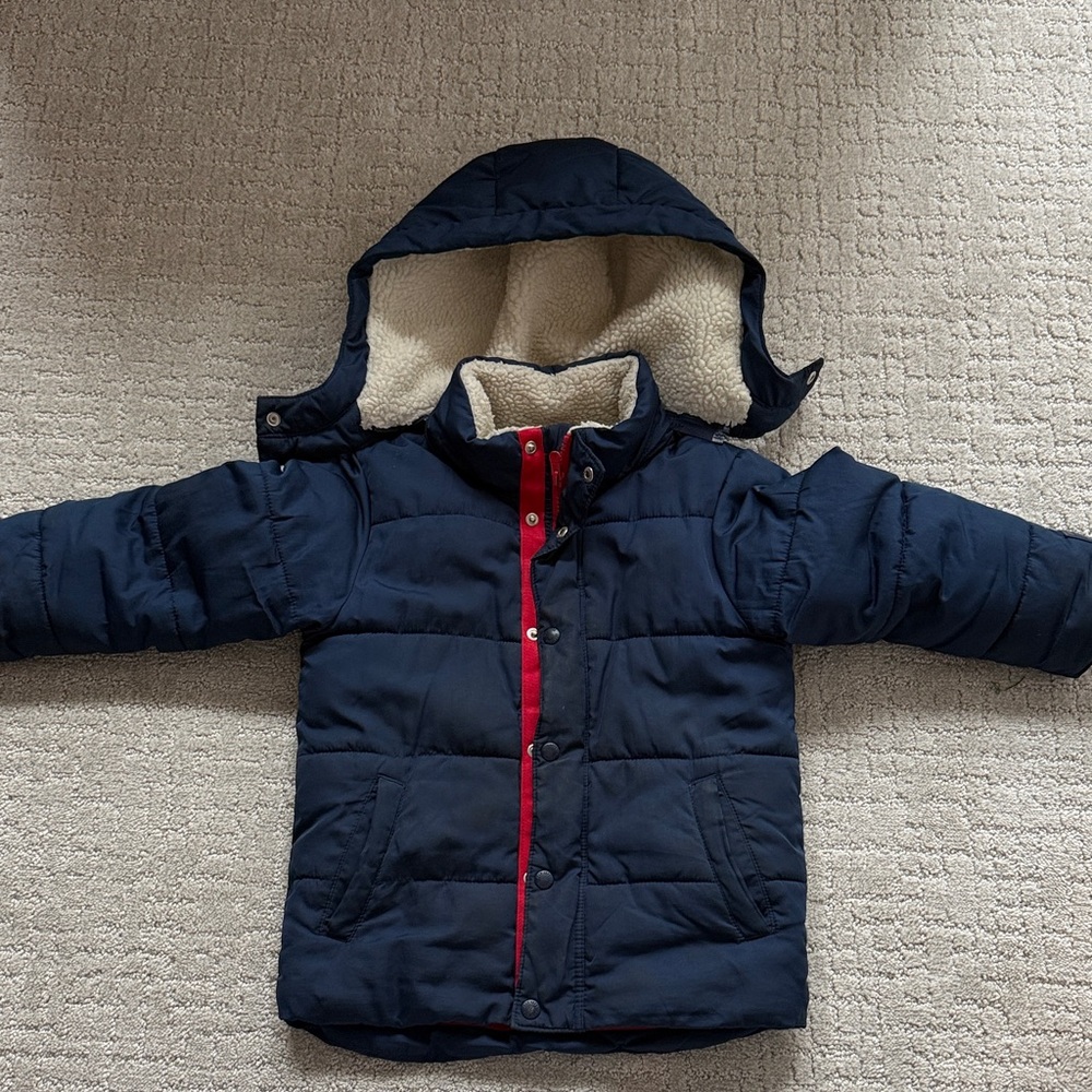 GAP Kids Navy and Red Puffer Jacket